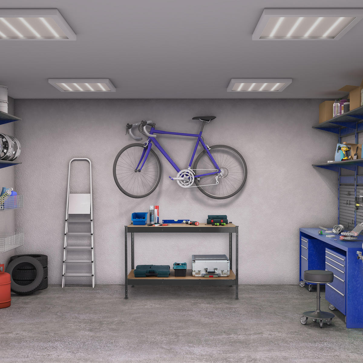 WERKBANK - Schwarz, Holzwerkstoff/Metall (141/91/61cm) - Relaxdays