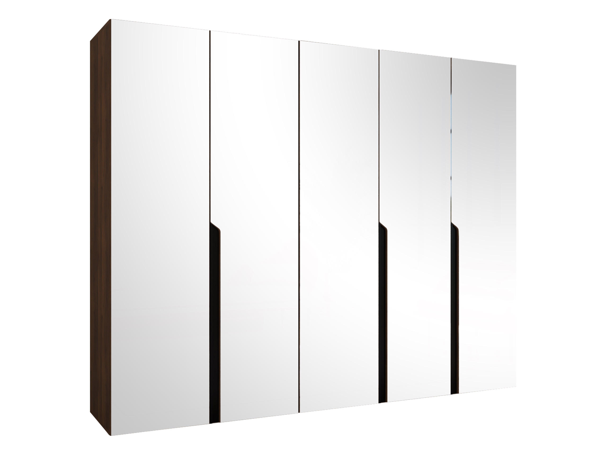 DREHTÜRENSCHRANK Mila III 250 - Nussbaumfarben/Schwarz, Holzwerkstoff/Kunststoff (250/202/52cm) - MIRJAN24