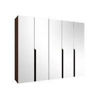 DREHTÜRENSCHRANK Mila III 250 - Nussbaumfarben/Schwarz, Holzwerkstoff/Kunststoff (250/202/52cm) - MIRJAN24