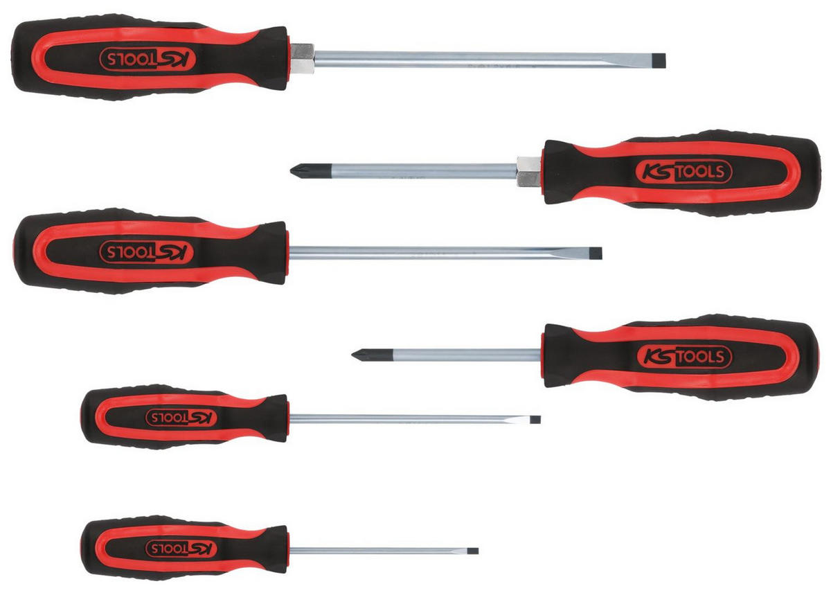 ERGOTORQUEPLUS SCHRAUBENDREHER-SATZ, 6-TLG SCHLITZ, PZ - Multicolor, Kunststoff/Metall (31/14/50cm) - KS Tools