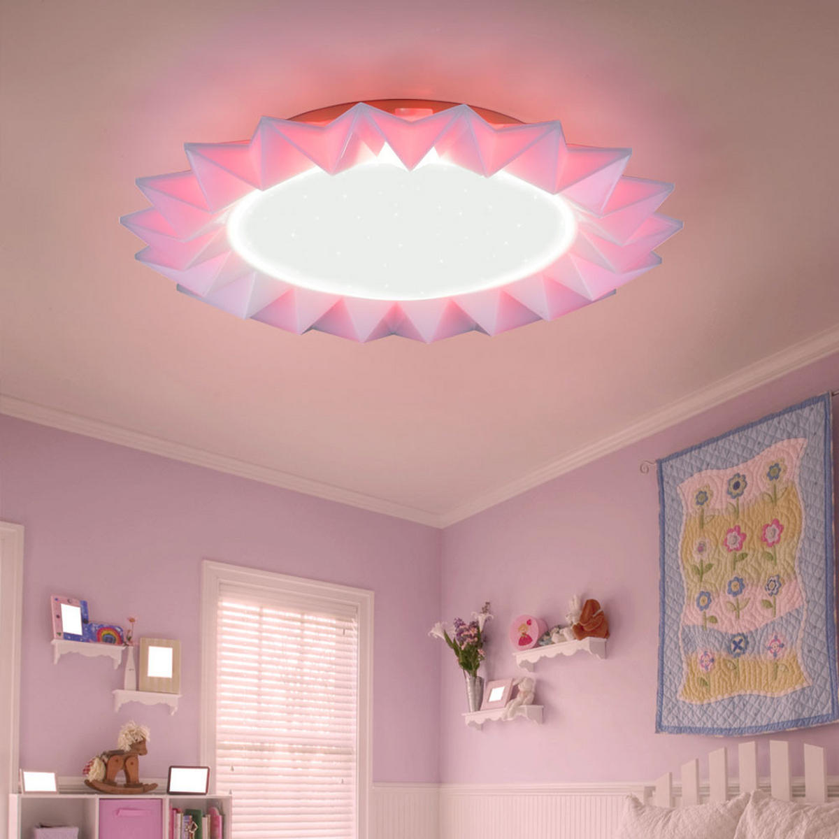 LED DECKENLEUCHTE Kunststoff Weiß SUNFLOWER - Weiß, Kunststoff (41/41/8cm)