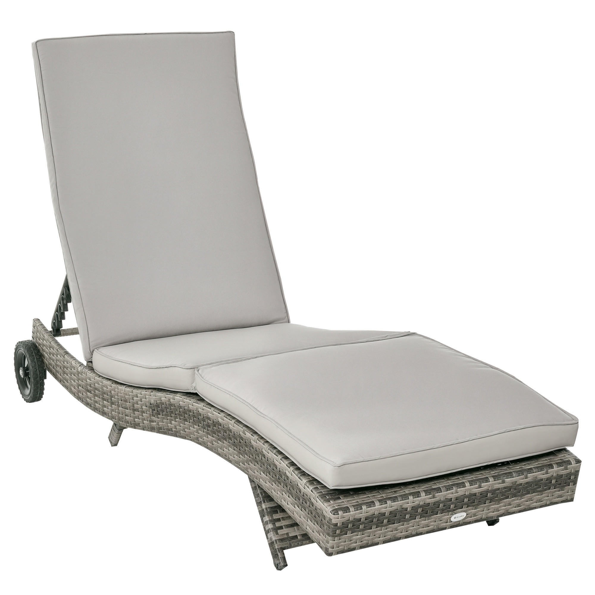 SONNENLIEGE DE-13565 5-fach verstellbar mit Rollen, abnehmbare Matratze Grau - Grau, Kunststoff/Metall (70/70/207cm) - ComfortXL