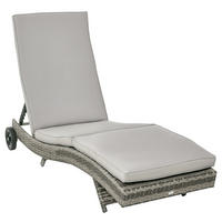 SONNENLIEGE DE-13565 5-fach verstellbar mit Rollen, abnehmbare Matratze Grau - Grau, Kunststoff/Metall (70/70/207cm) - ComfortXL
