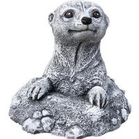 STEINFIGUR Erdmännchen im Hügel, massiver Steinguss, Frostfest - Grau, Stein (18/16/18cm) - stoneandstyle