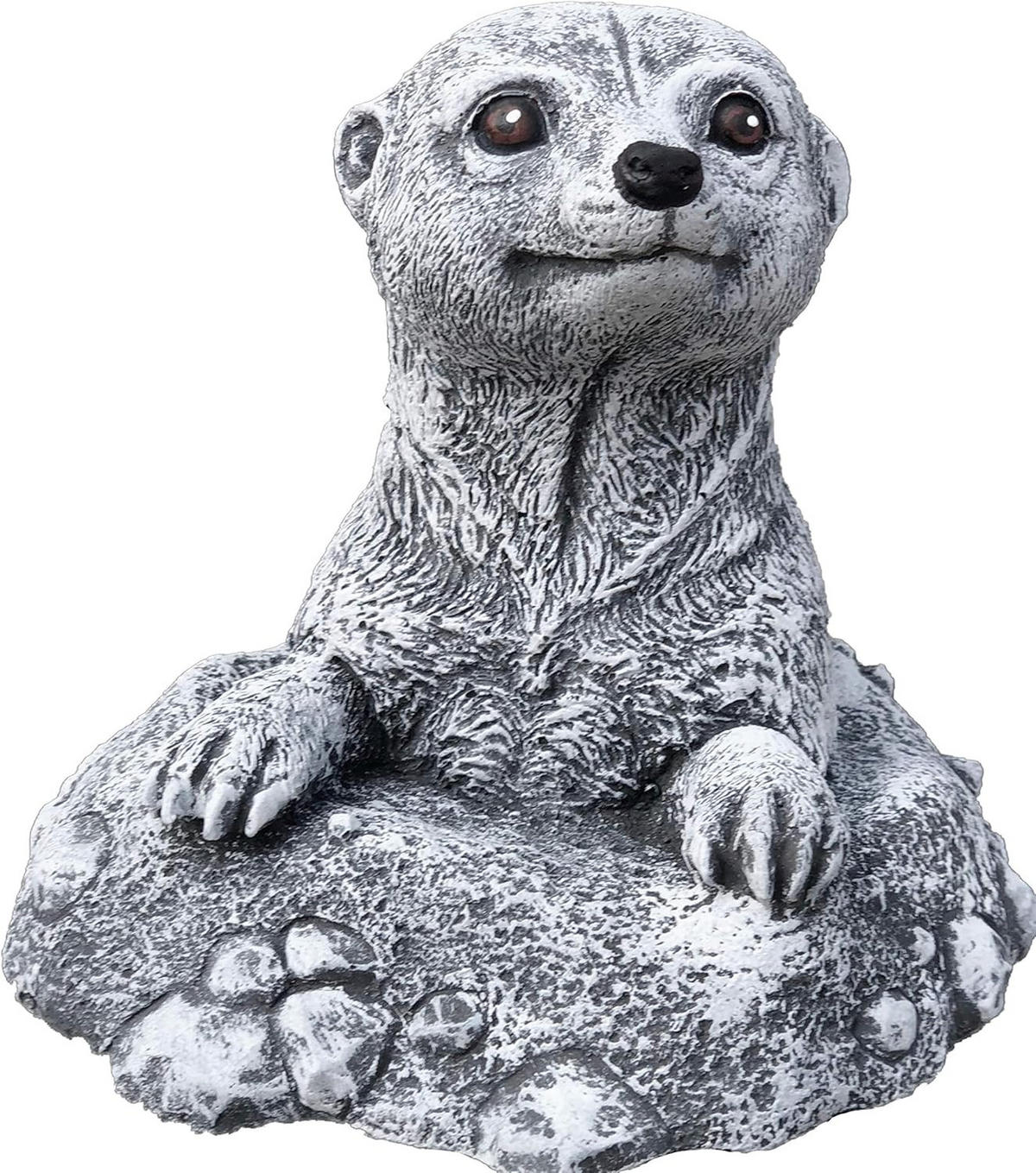 STEINFIGUR Erdmännchen im Hügel, massiver Steinguss, Frostfest - Grau, Stein (18/16/18cm) - stoneandstyle