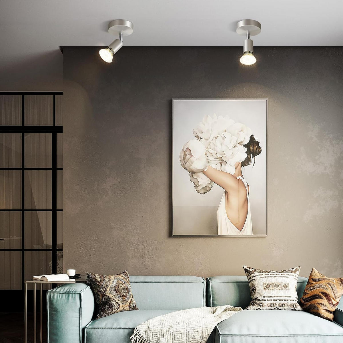 DECKENSTRAHLER Leorix 8/10.5/7.7 cm - Alufarben, Metall (7.7/8/10.5cm) - ZMH