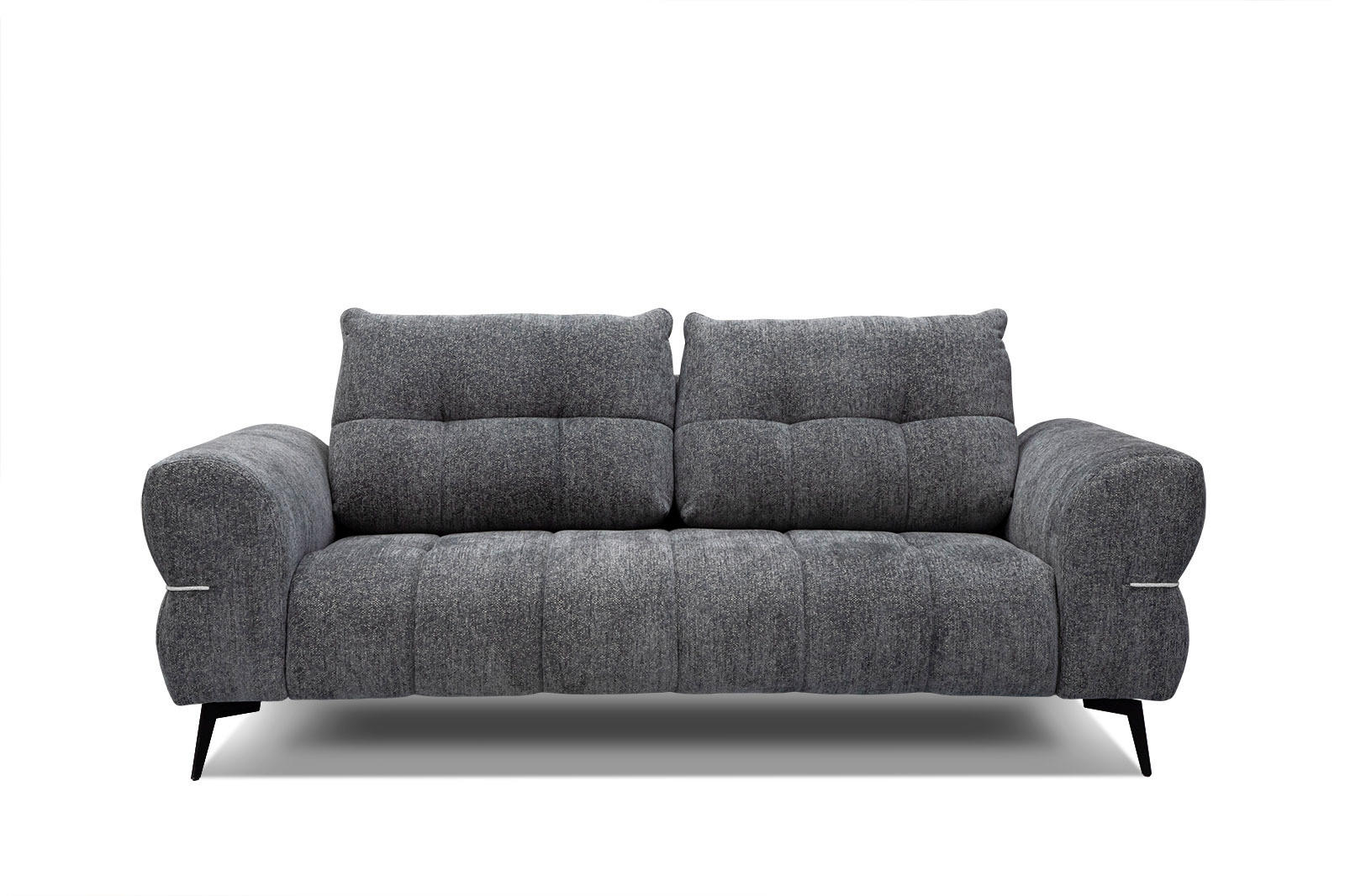 SOFA SALVINI 3-Sitzer, graphitfarben - Schwarz/Graphitfarben, Holzwerkstoff/Textil (176/88/99cm) - Courtois Laville