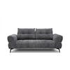 SOFA SALVINI 3-Sitzer, graphitfarben - Schwarz/Graphitfarben, Holzwerkstoff/Textil (176/88/99cm) - Courtois Laville