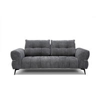 SOFA SALVINI 3-Sitzer, graphitfarben - Schwarz/Graphitfarben, Holzwerkstoff/Textil (176/88/99cm) - Courtois Laville
