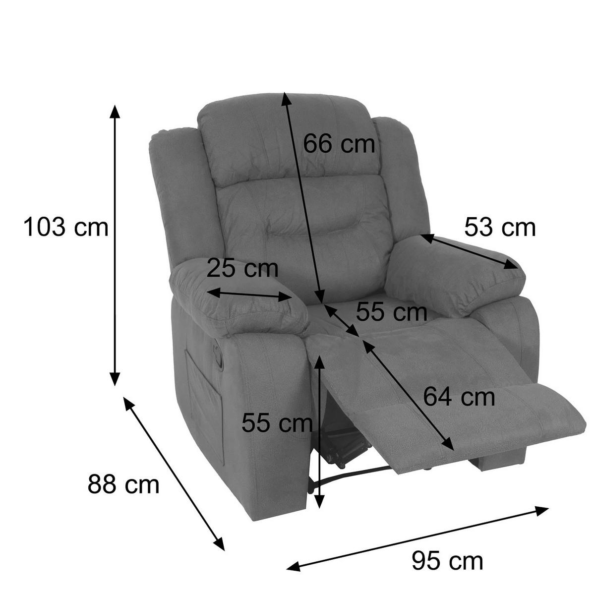FERNSEHSESSEL XXL Grau - Grau, Textil (95/103/88cm) - MCW