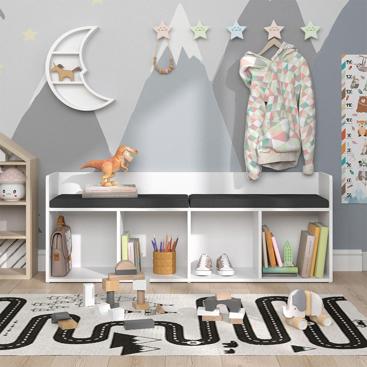 DĚTSKÁ POLICE Luigi Bílá - bílá, kompozitní dřevo (142.4/53.4/31cm) - Vicco