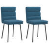 ESSZIMMERSTÜHLE 2 Stk. Blau Samt 45*54*83cm - Blau, Metall (45/83/54cm) - ZMH