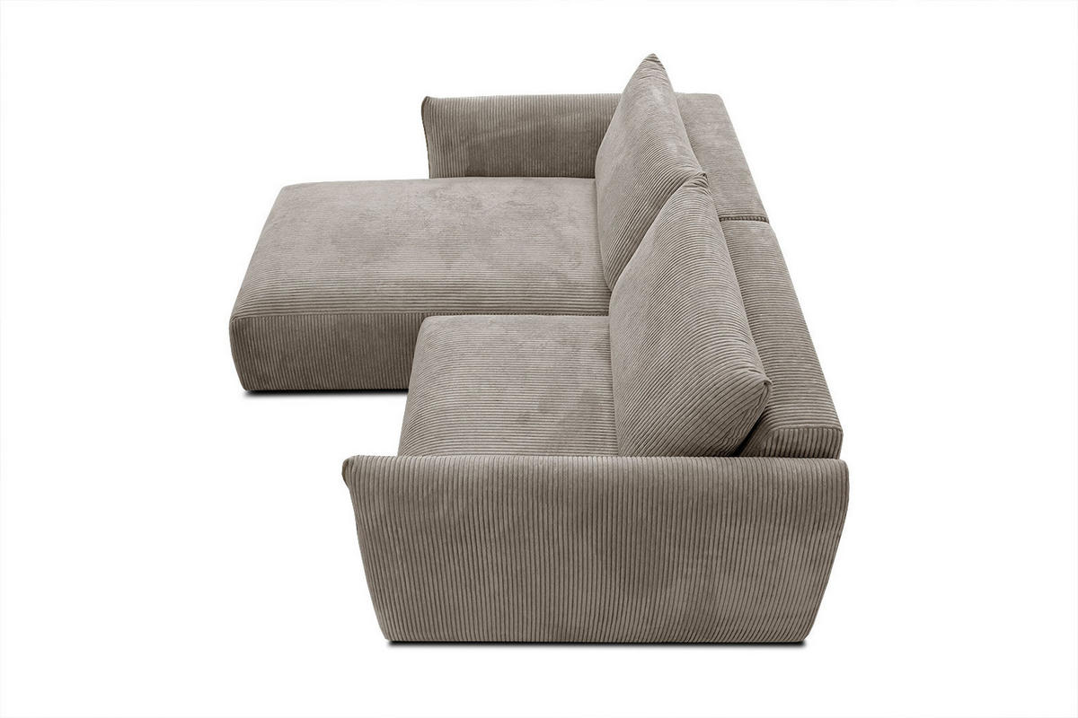 ECKSOFA TAUER 3-Sitzer, taupe - Taupe/Schwarz, Holzwerkstoff/Kunststoff (173/206cm) - Courtois Laville