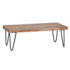 COUCHTISCH aus Massivholz mit Metallbeinen, handgefertigt, einzigartige Maserung, Beige 115x60x40 cm - Beige/Schwarz, Holz/Metall (60/115/40cm) - KADIMA DESIGN