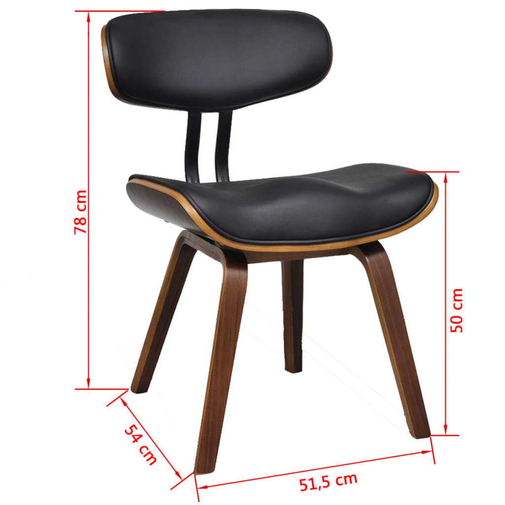 vidaXL Esszimmerstühle Schwarz 51.5x78x54 cm