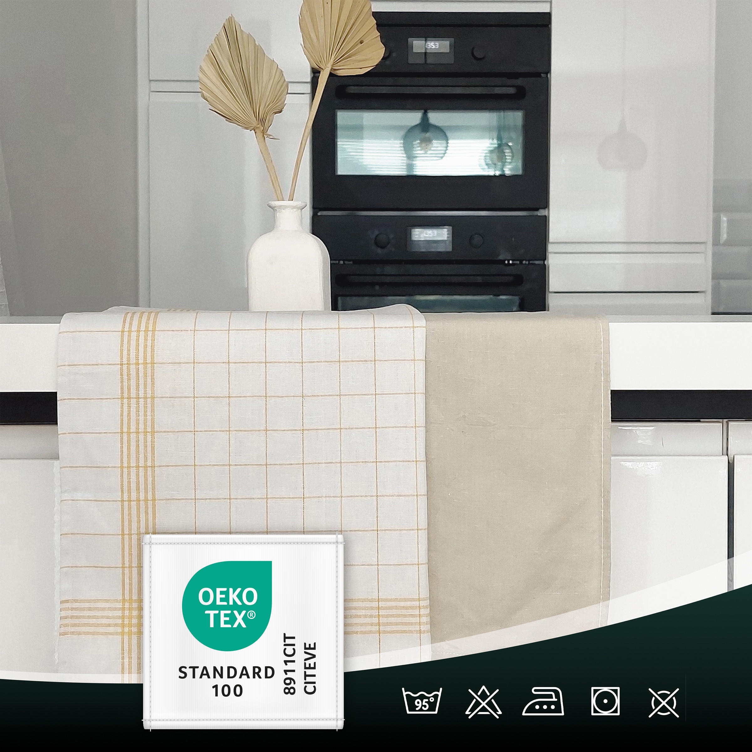 Thumbnail - Zollner Geschirrtücher,, Gelb, Textil, 60x80 cm, Oeko-Tex® Standard 100, Kochen, Geschirrtücher & Schürzen, Geschirrtüch...