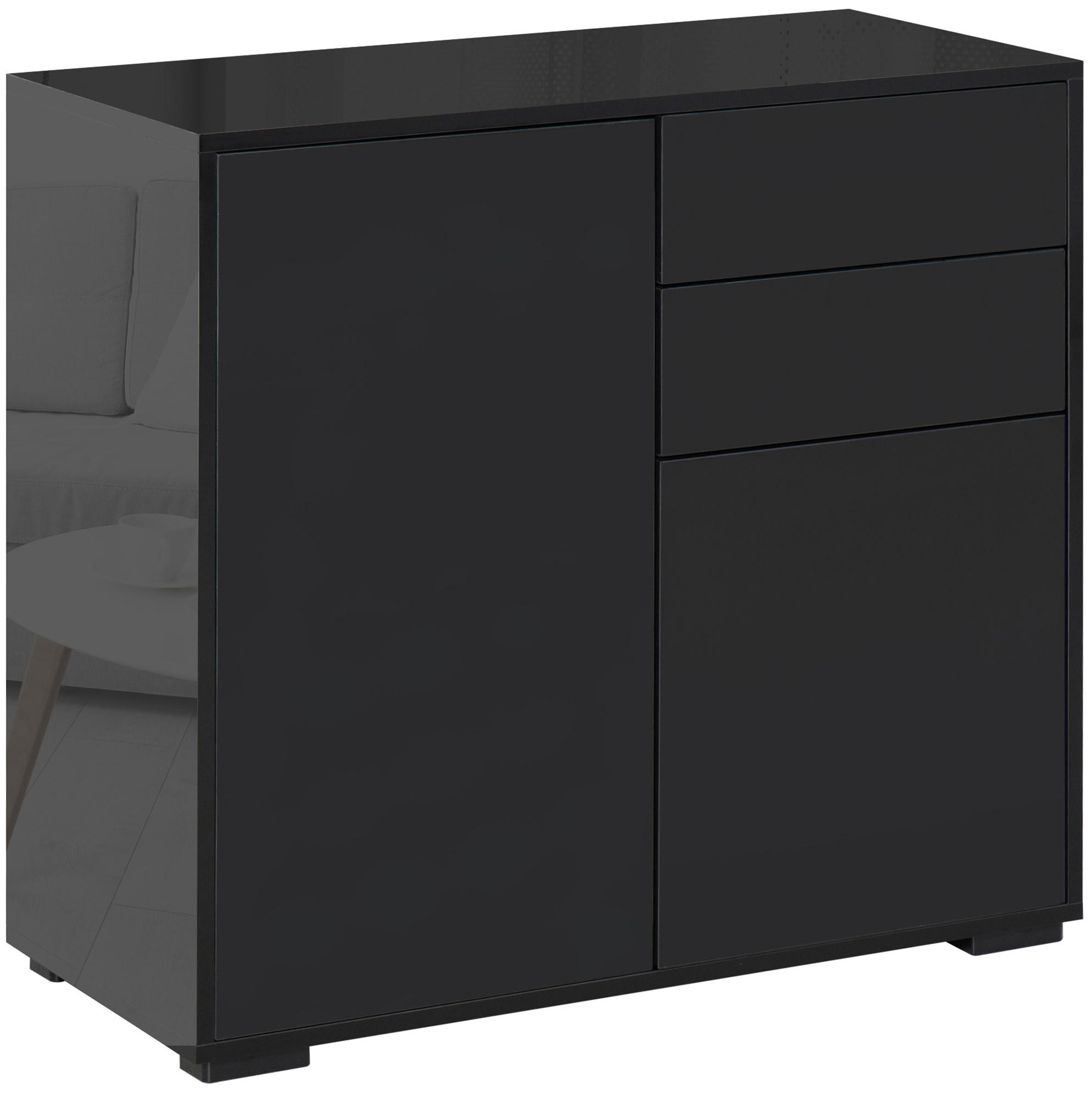 Redom Sideboard Schwarz 79x74x36 cm