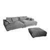 BIG SOFA-SET 6-TLG MADELINE Grau Cord - Schwarz/Grau, Kunststoff/Textil (290/85/170cm) - KAWOLA