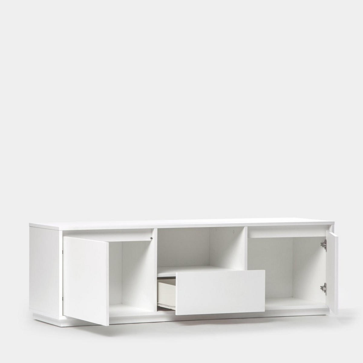 TV-ELEMENT Oslo Weiß 148 cm x 47 cm - Weiß, Holzwerkstoff (148/47/40cm)