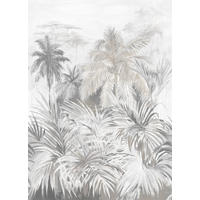 FOTOTAPETE Dschungelmuster 212 x 295 cm - Grau, Papier (212/295cm) - Sanders & Sanders