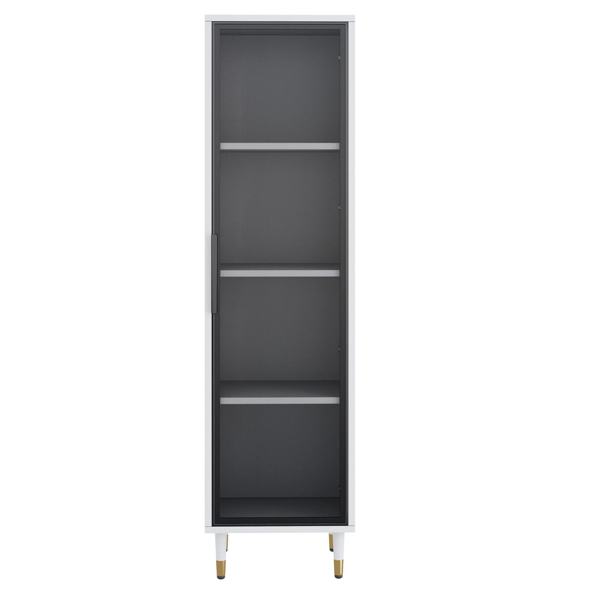 VITRINE 170cm Weiß Glas LED farbwechselnd modern - Weiß, Holzwerkstoff (40/170/40cm) - FLIEKS