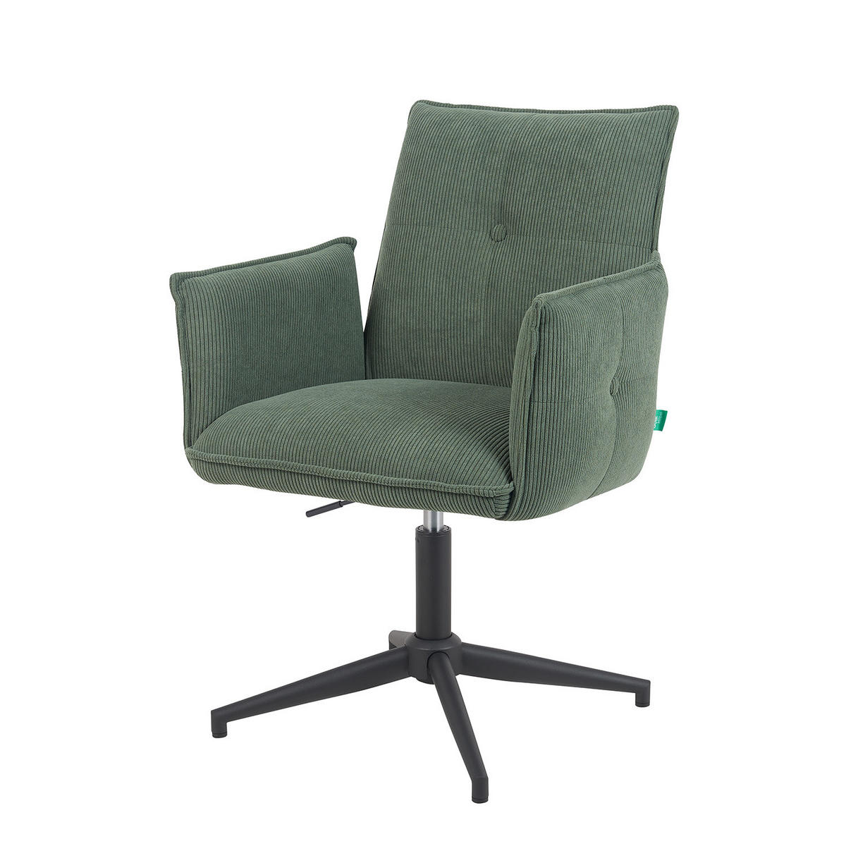 BÜROSTUHL Mika-Till - Schwarz/Grün, Textil/Metall (60/85/63cm) - DUBI Möbel