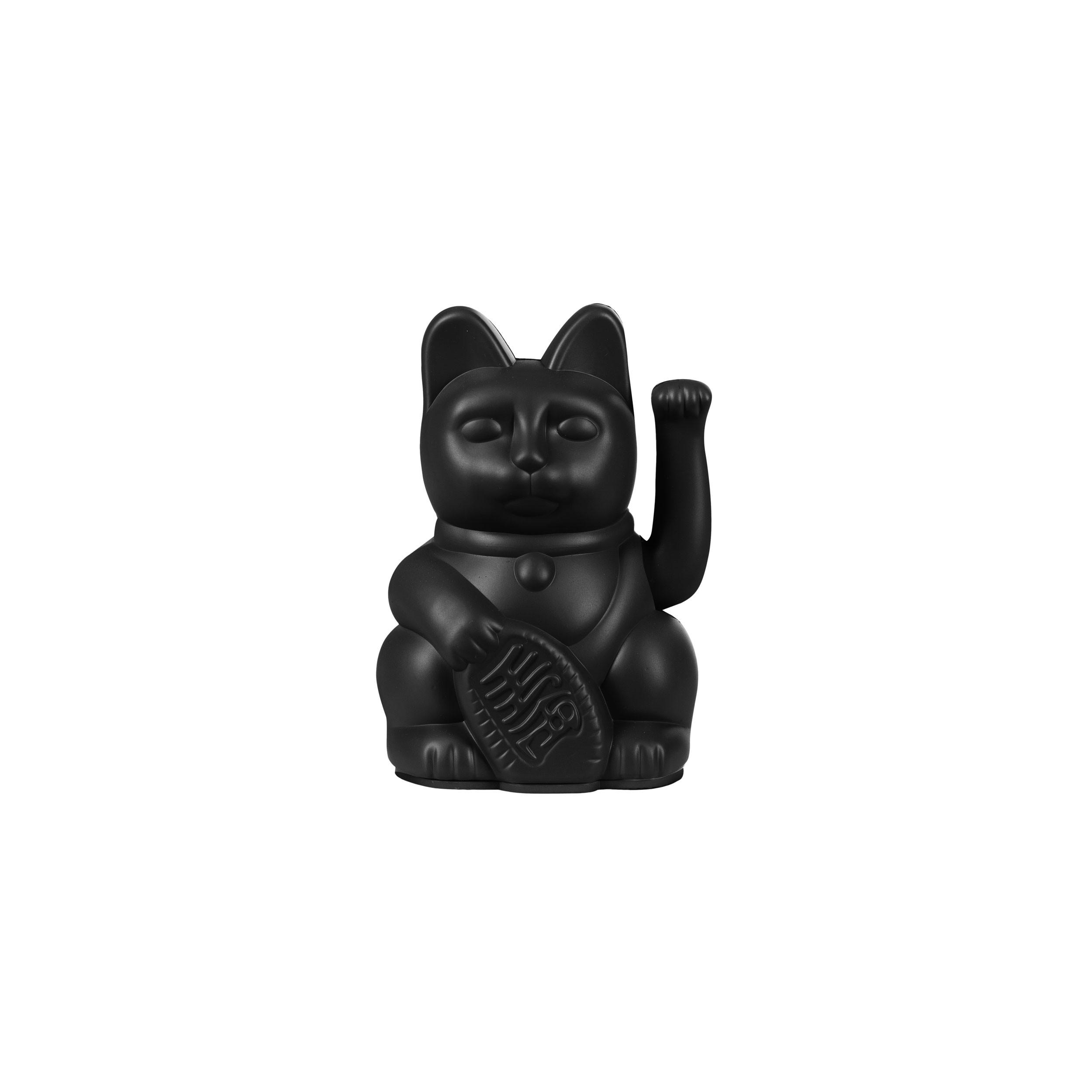 WINKEKATZE Lucky Cat Mini Maneki Neko, Kunststoff, Schwarz, 10 cm - Schwarz, Kunststoff (5/10/6cm) - Donkey Products