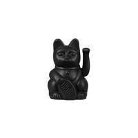 WINKEKATZE Lucky Cat Mini Maneki Neko, Kunststoff, Schwarz, 10 cm - Schwarz, Kunststoff (5/10/6cm) - Donkey Products