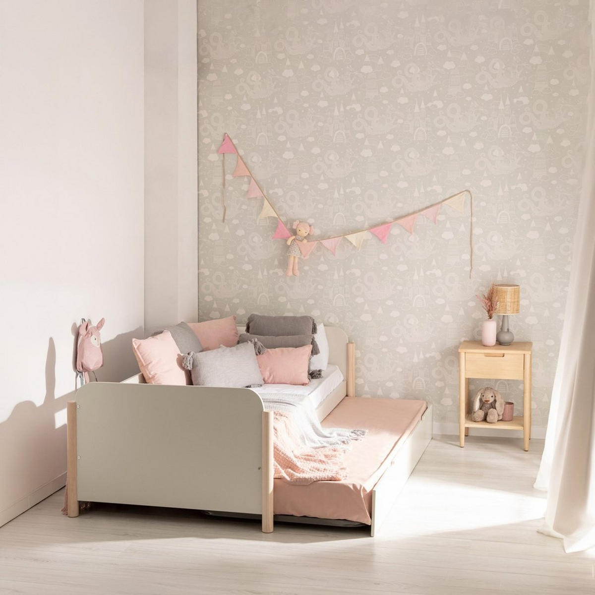 ROLLBETTEN Ora Weiß 203 cm x 70 cm - Weiß, Holzwerkstoff - Klast Home