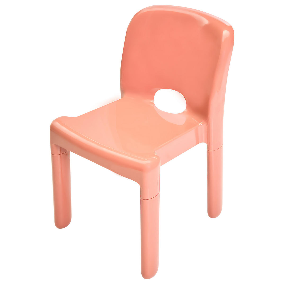 GARTENSTUHL 4er-Set Korallenrot Betim - Rot, Kunststoff (43/76/49cm) - Beliani