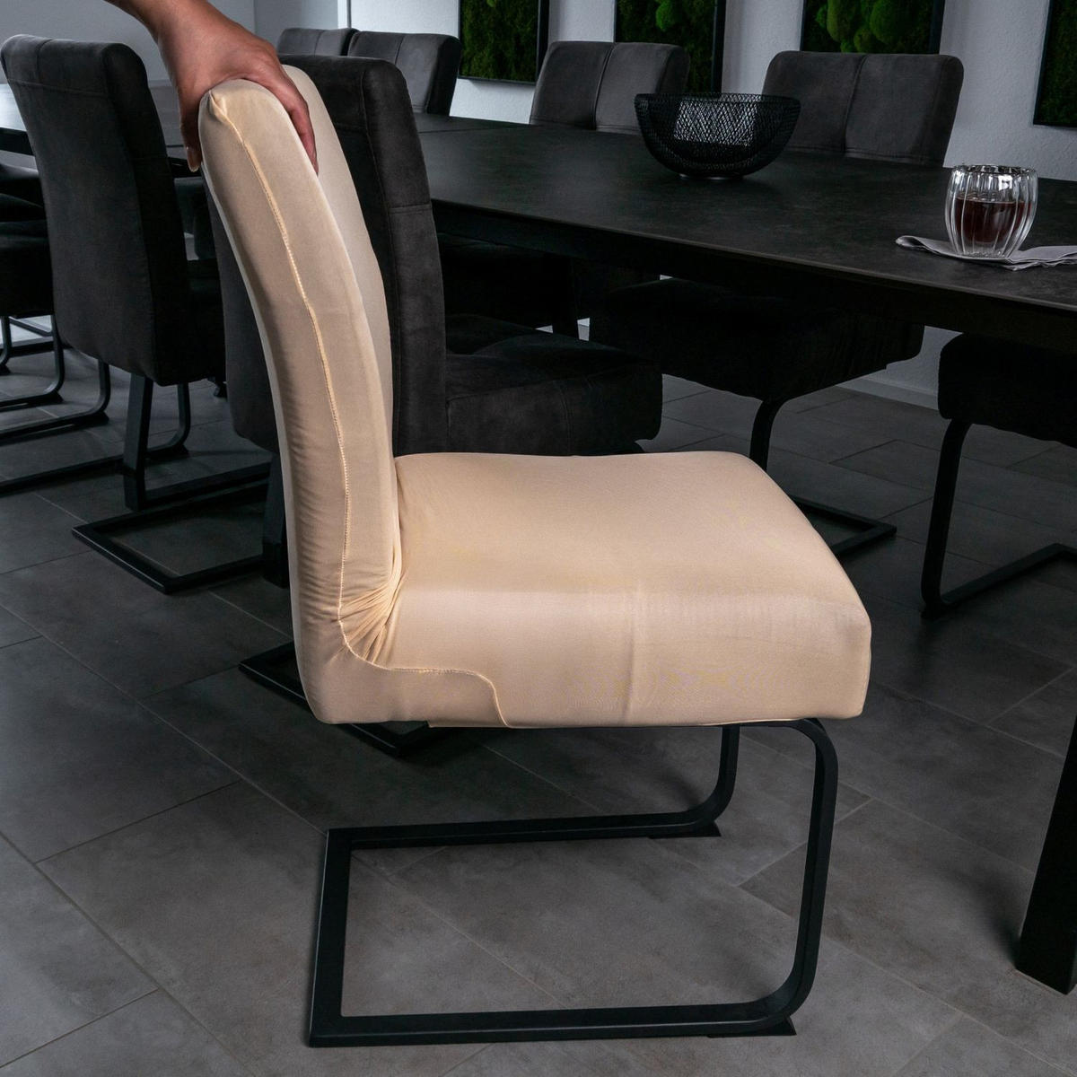 STUHLHUSSE (4-tlg. Set) - Beige, Kunststoff (1/38cm)