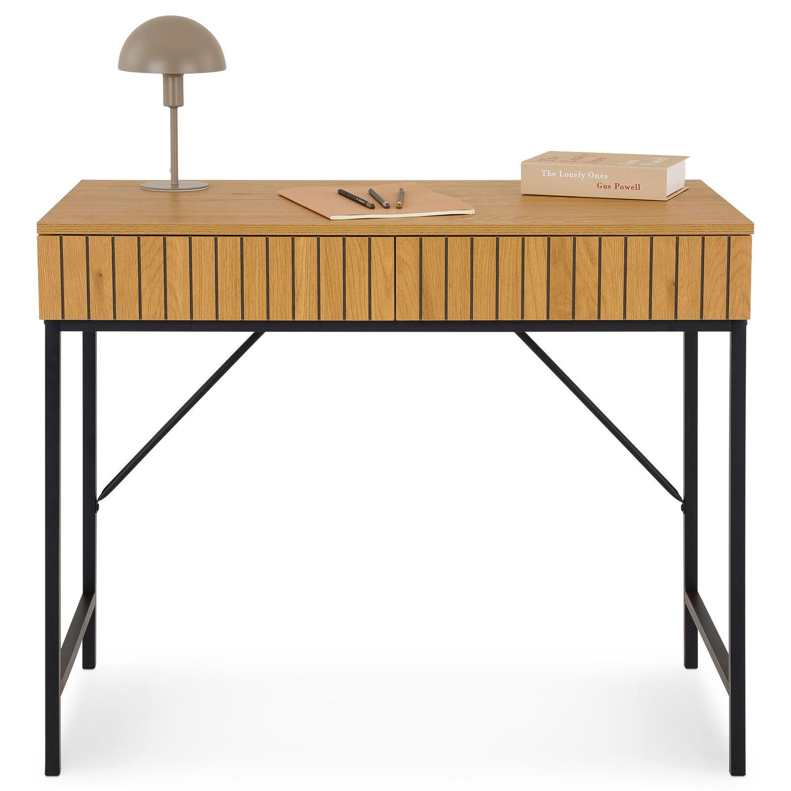 KONSOLENTISCH PALE schwarz, Wildeiche - Schwarz, Holzwerkstoff/Metall (48/95/76cm) - IDIMEX