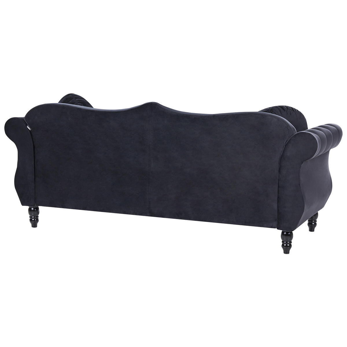 3-SITZER-SOFA Samtstoff Schwarz Skien - Schwarz, Textil (204/86/78cm) - Beliani