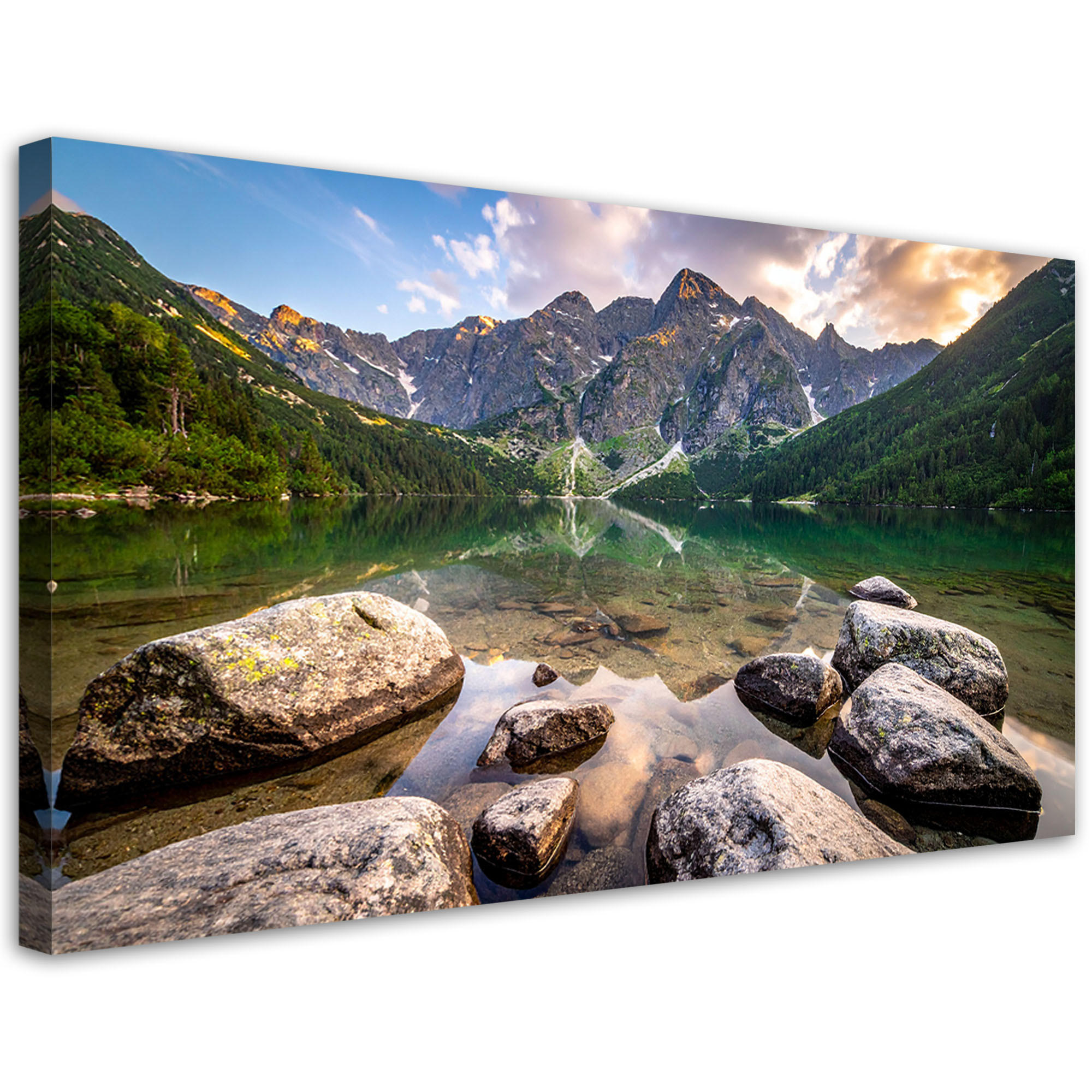 LEINWANDBILD Landschaften 80x40cm - Grün, Textil (80/40cm) - Feeby