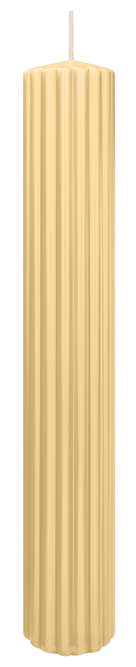 RILLEN KERZEN Champagner 300 x Ø 45 mm, 4 Stück - Champagner, Paraffin (8/15/15cm) - Wiedemann Kerzen