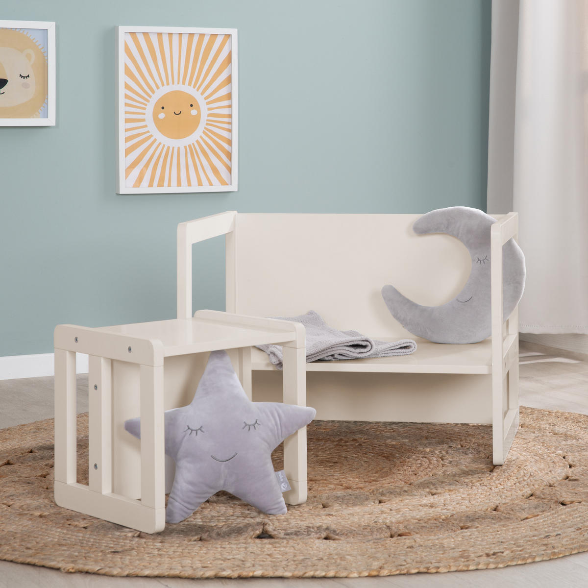 KINDERSITZGRUPPE 3in1 - Kaschmir, Holzwerkstoff (61/44/44cm) - Roba