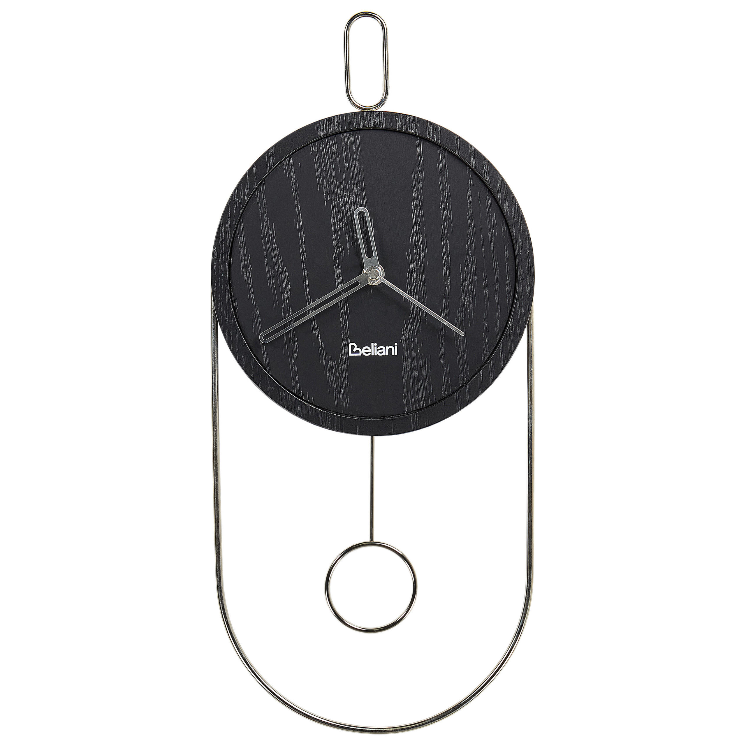 WANDUHR Schwarz/Silber Sierre - Silberfarben/Schwarz, Holzwerkstoff (20/45/3cm) - Beliani