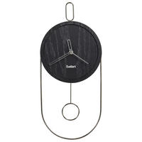 WANDUHR Schwarz/Silber Sierre - Silberfarben/Schwarz, Holzwerkstoff (20/45/3cm) - Beliani