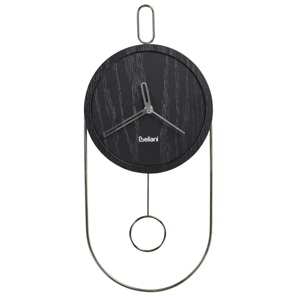 WANDUHR Schwarz/Silber Sierre - Silberfarben/Schwarz, Holzwerkstoff (20/45/3cm) - Beliani