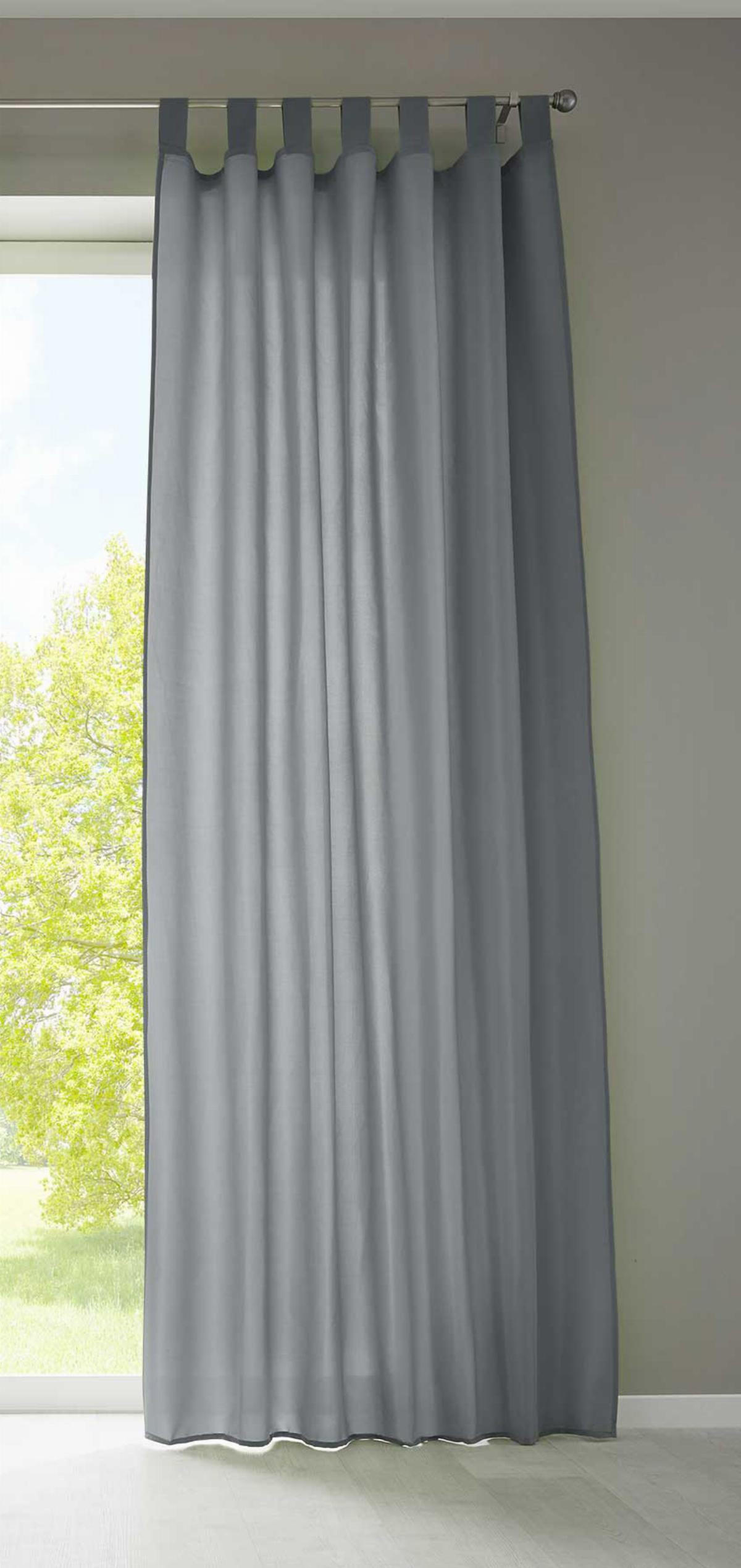 VORHANG POTSDAM HxB 225x140 cm Grau - Grau, Textil (140/225cm) - Gardinenbox