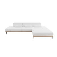 ELEKTRISCHES ECKSOFA Rechts MONA 316x205x85 Weiß Bouclé - Weiß, Holzwerkstoff/Textil (316/205cm) - ALTDECOR