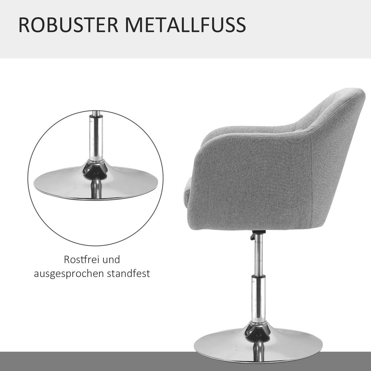 ARBEITSHOCKER Drehhocker Drehstuhl Bürostuhl höhenverstellbar Polyester Grau - Grau, Kunststoff (60/91/60cm) - HOMCOM