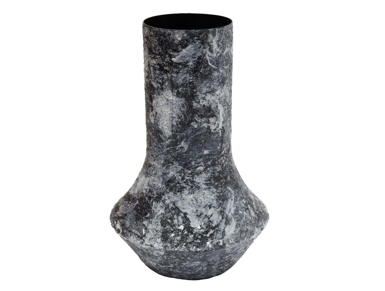 VASE Mosaic Marble Schwarz 20/20/31 cm - Schwarz, Metall (31cm) - Present Time
