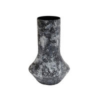 VASE Mosaic Marble Schwarz 20/20/31 cm - Schwarz, Metall (31cm) - Present Time
