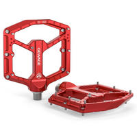 MTB Pedale CNC Aluminium 3-fach-Lagersystem 9/16″ Chromoly Rot - Rot, Metall (10.4/1.5/11cm)