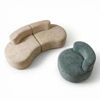 SITZGARNITUR Lounge Sofa und Sessel Sand und Salbei - Salbeigrün/Beige, Textil (240/75/102cm) - COCO Living