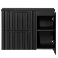 WASCHBECKENSCHRANK Newport-56 - Schwarz, Holzwerkstoff (80/60/40cm) - Lomado