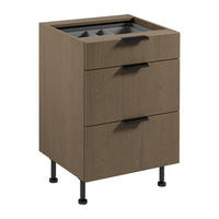 UNTERSCHRANK D60S3 AX – Sorento Dunkle Eiche – Dunkle Eiche - Dunkelbraun, Holzwerkstoff (60/87/52cm) - ROYAL24_MARKT