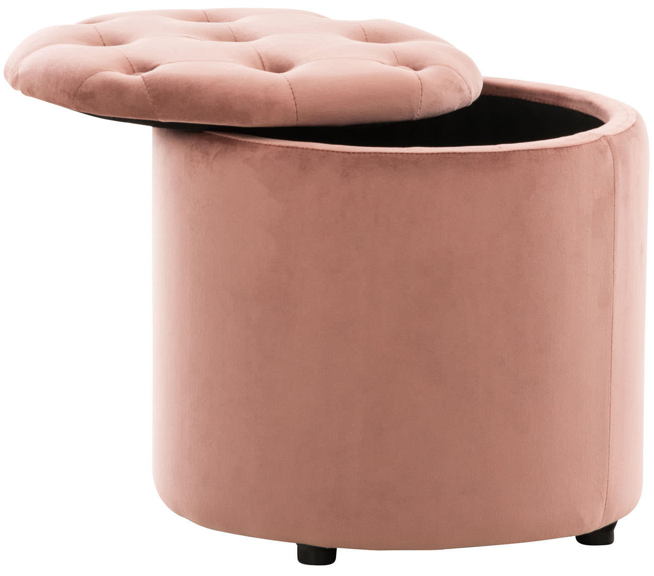 SITZWÜRFEL Samt Pink - Pink/Schwarz, Kunststoff/Textil (44/42/44cm) - CLP