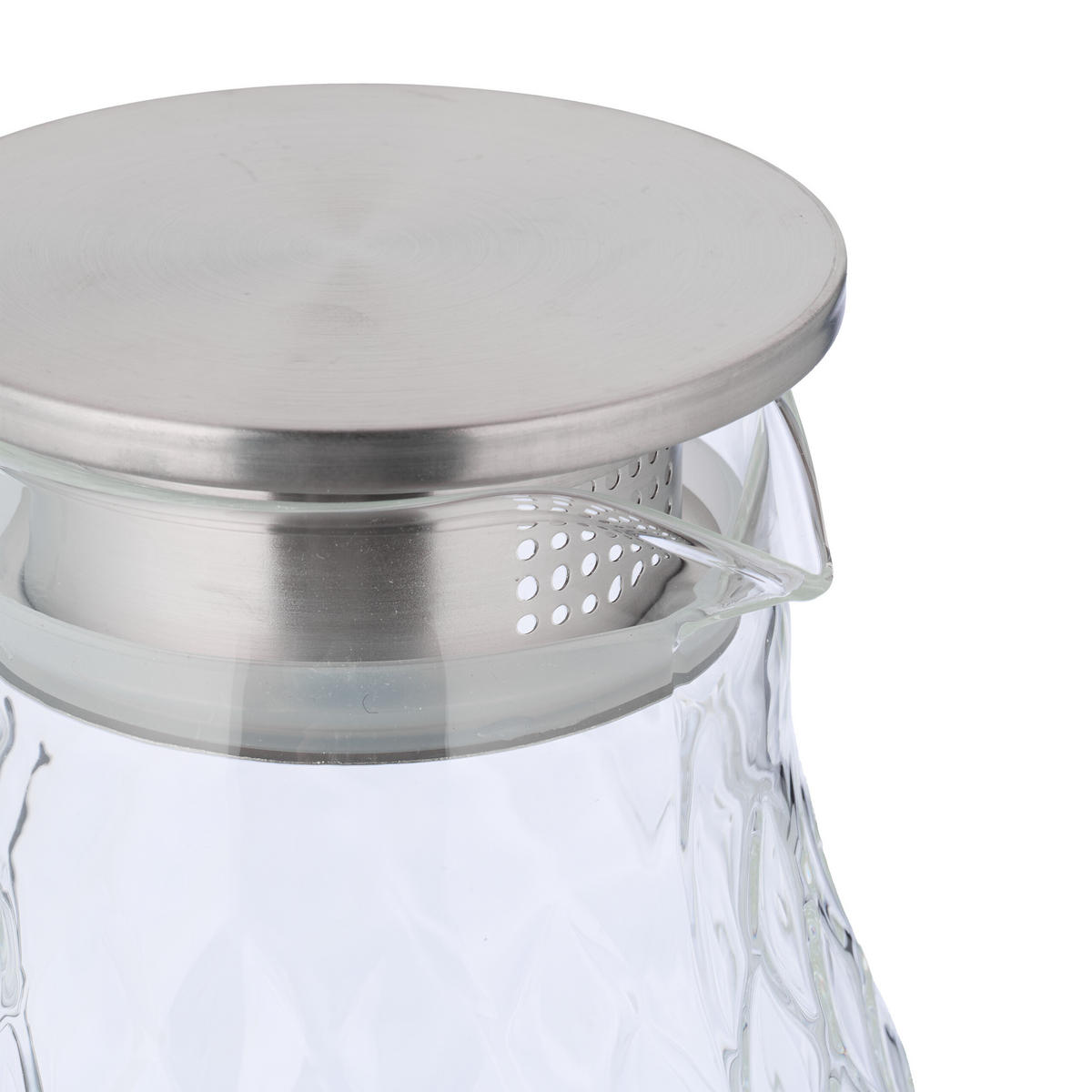 GLASKARAFFE - Transparent, Glas/Metall (2L) - Relaxdays